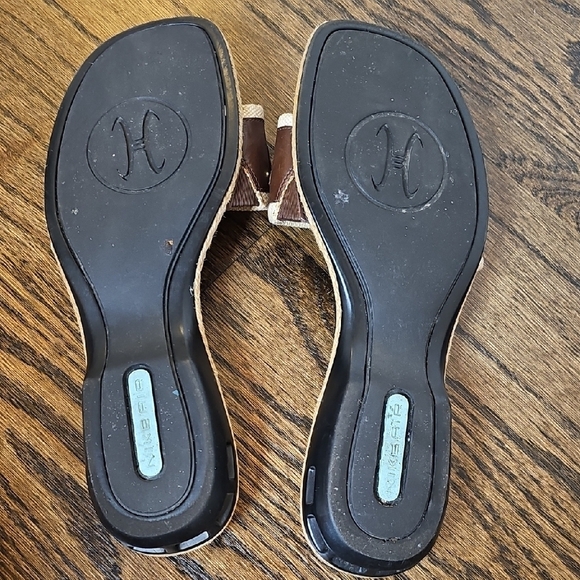 Cole Haan Brown and Gold Slide Sandals - Picture 2 of 7